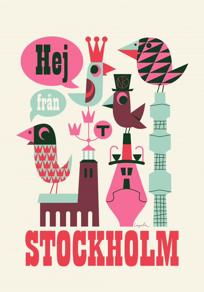 Retro Stockholm Poster von Ingela P Arrhenius